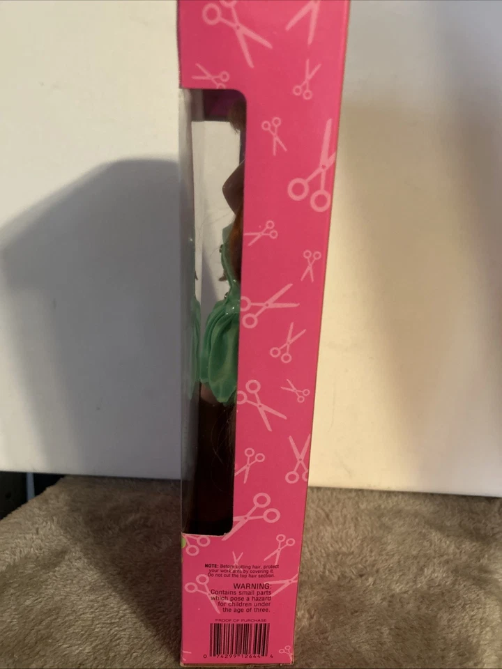 Barbie 1994 "Corte y Estilo" Pelirroja Pelo Rojo Jengibre con Pieza de Pelo-Vestido Verde-Sin usar, en caja original Foto 3 de 4