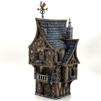 Antigone Miniaturen - Fantasy Stadthaus voll bespielbares 3-stöckiges Haus. RPG