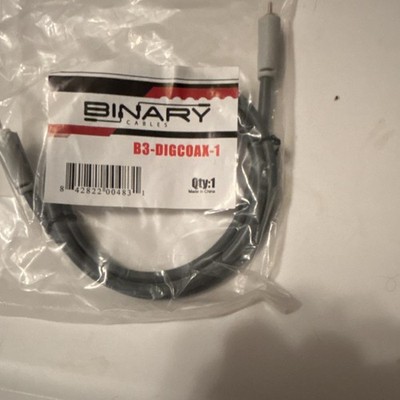 Binary B3-DIGCOAX-1 Digital Coaxial Cable RCA Male to Male Gray 1 ft (QTY 7)