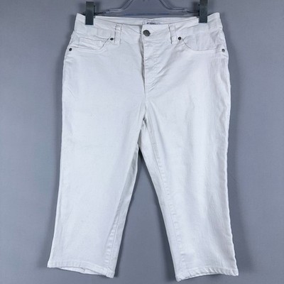 D Jeans Capri Denim Womens Size 8 Mid Rise Light Wash Stretch White