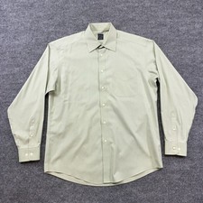 Joseph  Feiss Mens Dress Shirt Size 16 34/35 Light Green Non Iron 100 Cotton
