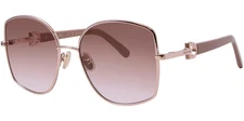 Ferragamo Women's Rose Gold-Tone Butterfly Sunglasses - SF304SN 772 - Italy