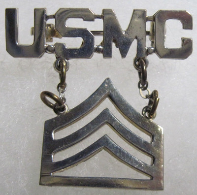 USMC Marine 2-piece lapel WW2 Sweetheart Jewelry Pin STAFF
