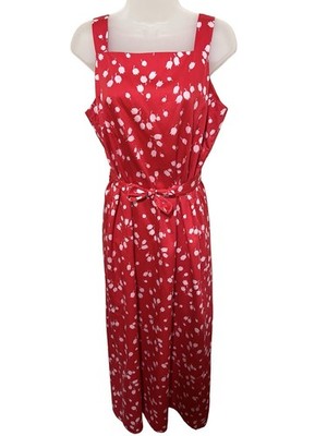 90 s Liz Claiborne 10 Tulip Belted Dress Cottage  Dainty Romantic Cotton Bloom