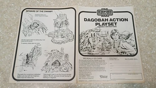 Dagobah Action Playset Instruction Manual 1981 Star Wars ESB Kenner Vintage