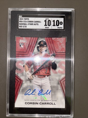 #ad #ad 2023 TOPPS BB STARS AUTO #BSA CCA Corbin Carroll Red 3 25 $550.00
