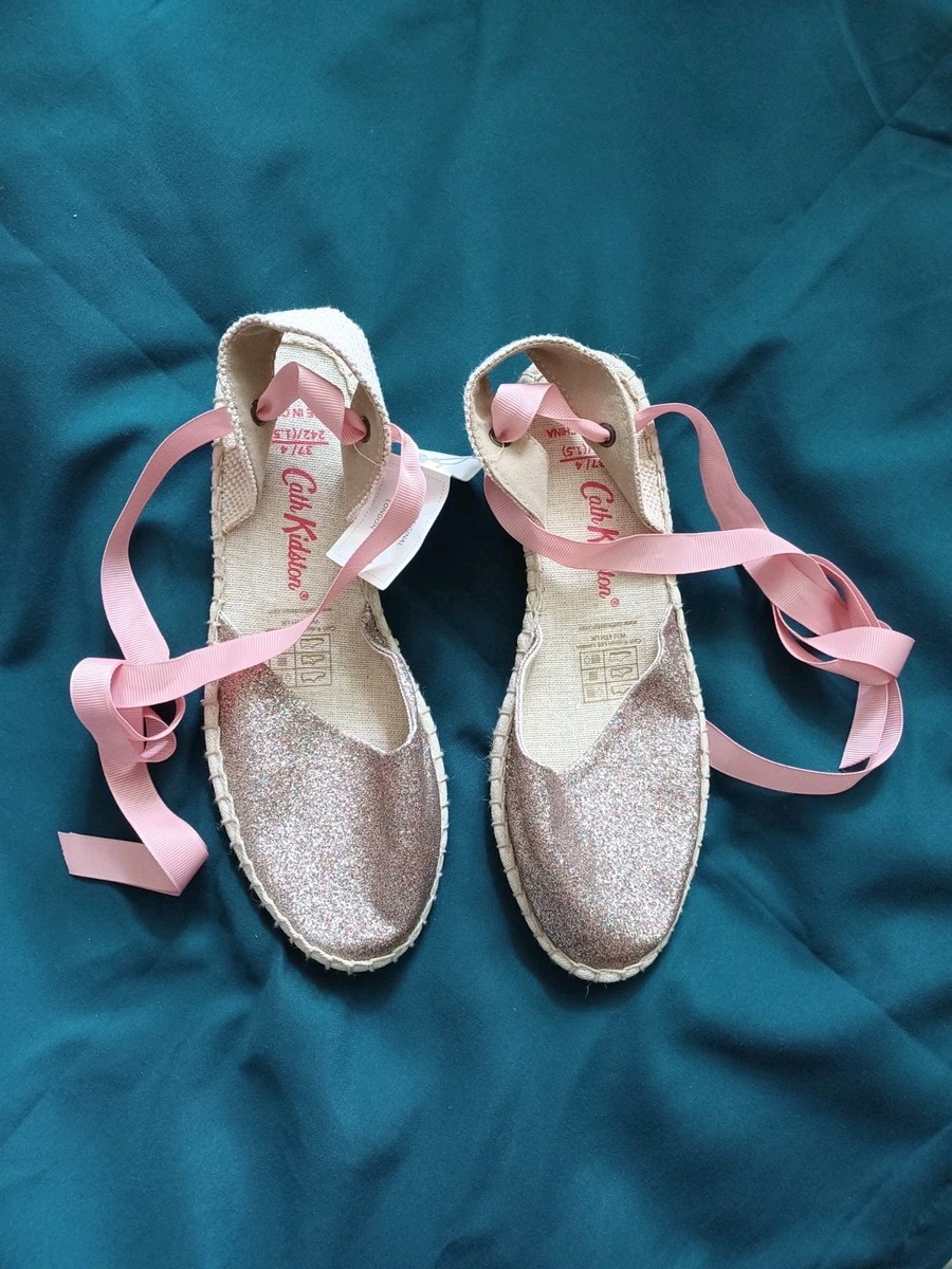 Cath Kidston Women's Sparkly Espadrille Wedges Size BNWT UK