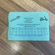 VINTAGE SCOOTER LOVE FRENCH SCOOTER RENTAL BUISNESS CARD