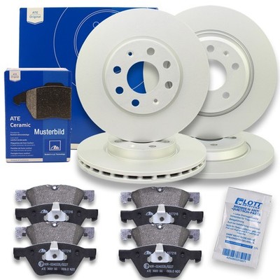 ATE Bremsscheiben + Ceramic Bremsbeläge Vorne Hinten passend für VW Polo Seat