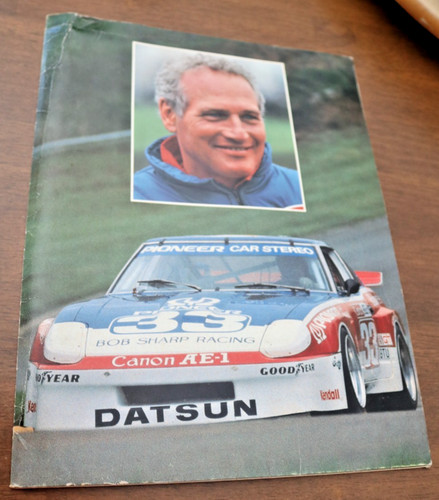 1980 Paul Newman Pioneer Stereo Race Press Kit Color Photo Datsun 280Z Racing