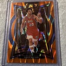 Panini Select 2024-25 Jared McCain #184 Orange Prizm Premier Philadelphia 76ers