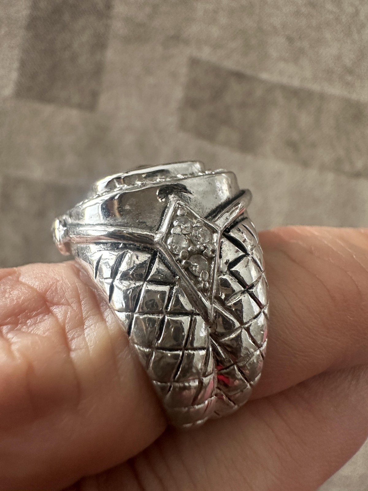 Bold Silver Tone Statement Cocktail Ring Cushion … - image 5