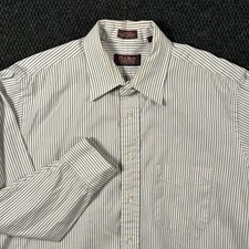 Vintage Jos A Bank Men's Oxford Dress Shirt 16 32 Executive Col Striped USA Made