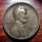 1909 Lincoln Wheat Cent Penny Fine F Original Brown Very Nice Details 1c Coin
