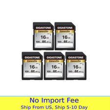 GIGASTONE 16GB 5-Pack SD Card, Camera Pro, A1 V10 SDHC Memory Card Compatible wi