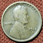 1912 S Lincoln Wheat Cent 1C Bronze Coin G/VG Low Mintage Semi-Key Date