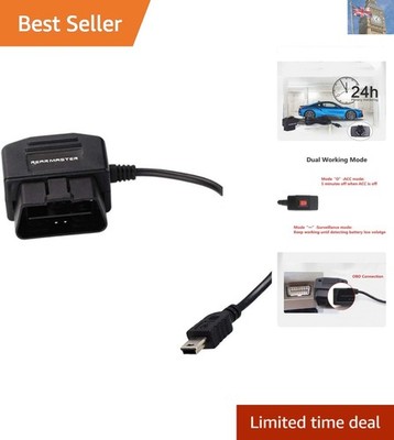 Robustes OBD Stromkabel für Armaturenbrettkameras - 24/7 Betrieb, 5m Mini USB Design