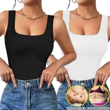 Women Tummy Control Shapewear Tank Top Cami Camisole Compression Shaper Vest UK