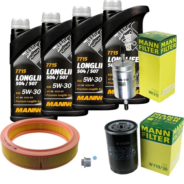 Mann Inspektionspaket 4L Mannol Longlife 504/507 5W-30 FüR Seat Ibiza II 1.4I-image
