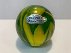 Vintage Blenko Yellow Swirl Art Glass Paperweight
