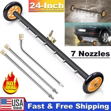 24" Pressure Washer Water Broom Undercarriage Cleaner Driveway Surface Cleaner