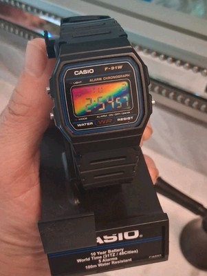 Wildest Casio f91w Custom, Polarized Color Shifting Display , Hydromod, Gradient