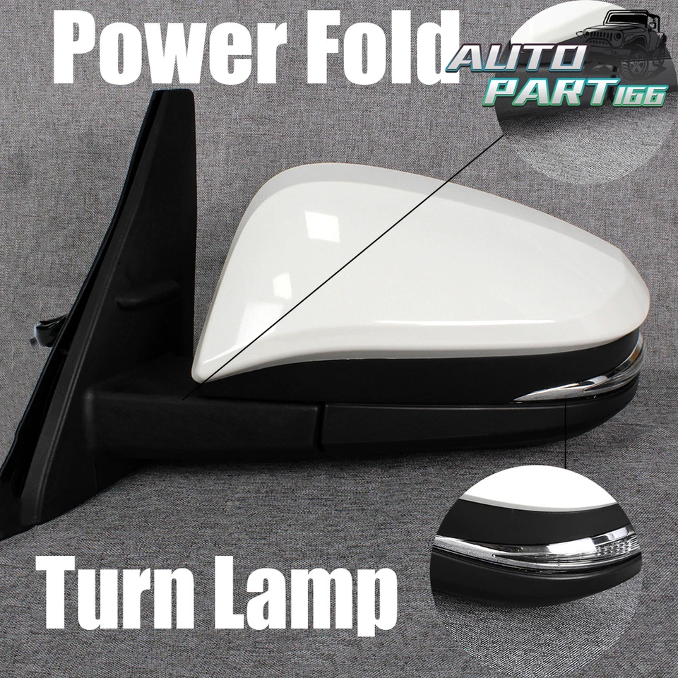 Par de espejos retrovisores laterales para Toyota 4Runner 2014-2021 blanco perla 9 pines Foto 3 de 4