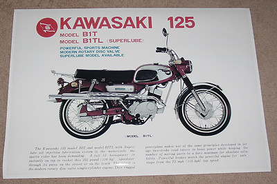 1969 KAWASAKI B1TL 125 VINTAGE MOTORCYCLE AD POSTER PRINT 24x36