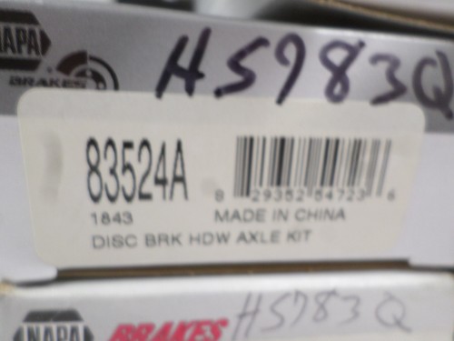 Lote de 5 kits de ejes de herrajes de freno de disco de frenos Napa 83524A H5783Q - Imagen 2 de 5