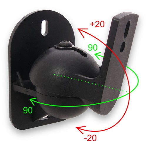 4 Speaker brackets Universal Surround sound - Set of 4 black brackets - Picture 5 of 6