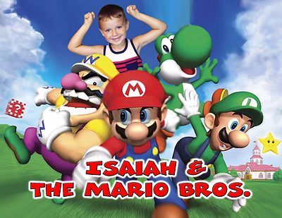 Your picture on a T shirt / Item with The Mario Brothers! Mario Luigi Yoshi Wari