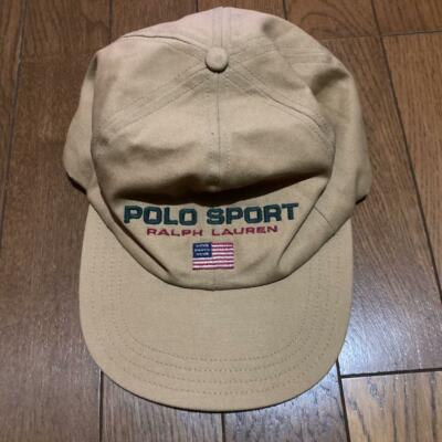 Polo by Ralph Lauren Sport Cap Hat mens Beige Vintage 90's Polo by Ralph Lauren Sport Cap Hat mens Beige Vintage 90's