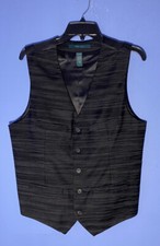 Size Small Perry Ellis Mens Suit Vest Textured Stripe 4BH7407PS 053