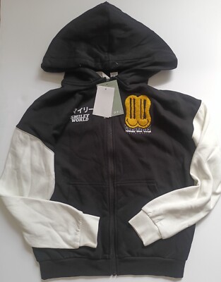 NWT H&M Smiley World Boys Motif-Detail Hooded Colorblock Jacket Sz