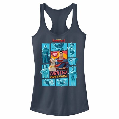 Junior's DC League of Super-Pets Graphic Racerback Tank Top (Size Large)