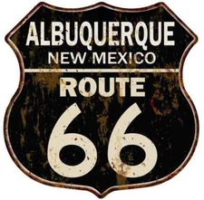 ALBUQUERQUE, NEW MEXICO Route 66 Shield Metal Sign Man Cave Garage 211110014134