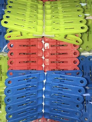 48 Pcs Plastic Clothespins Laundry Clothes Pins Large Spring Assorted Color NEW