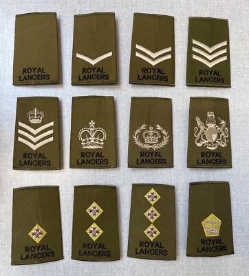 Royal Lancers Rank Slides Olive Green, MTP Uniform All Ranks Officers ...