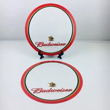 Budweiser King Of Beers Coated Cardboard Advertising 12” Disc Sign -Pair 2