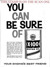 Anuncio de aceite de motor multigrado Shell 'X-100' (2) anuncio impreso original 1959 704/200