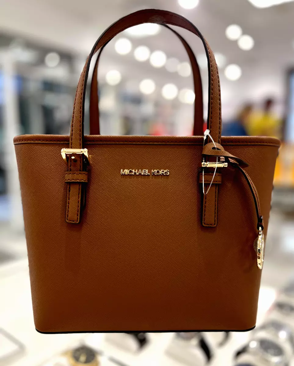 Michael Kors 'jet Set Travel' Saffiano Leather Top Zip Tote in Orange