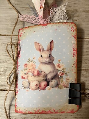 Junk Journal Handmade Booklet Book ''Easter Treats'' Pockets, Ephemera