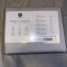 3 Piece Full Size Duvet Cover Set With Pillow Shams Ultra Soft Light Gray Cover