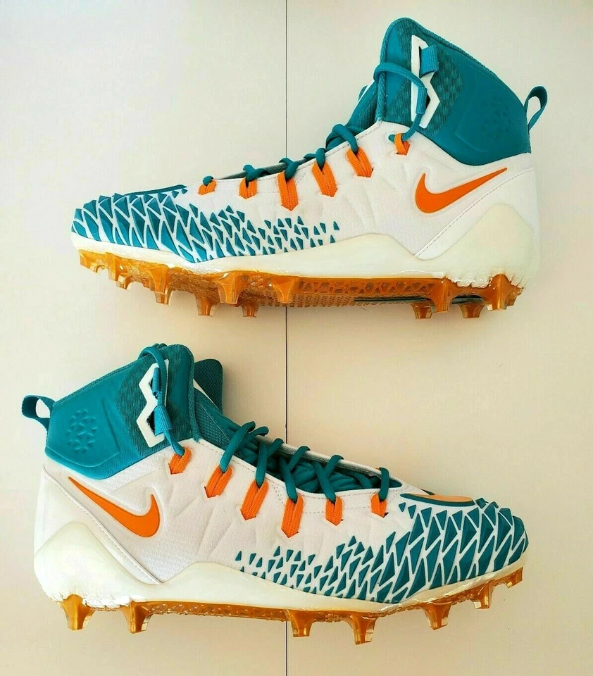 Men Nike Force Savage Elite TD Football Cleat Miami Dolphin AJ6605-104 Size 14.5 - Image 2 of 4