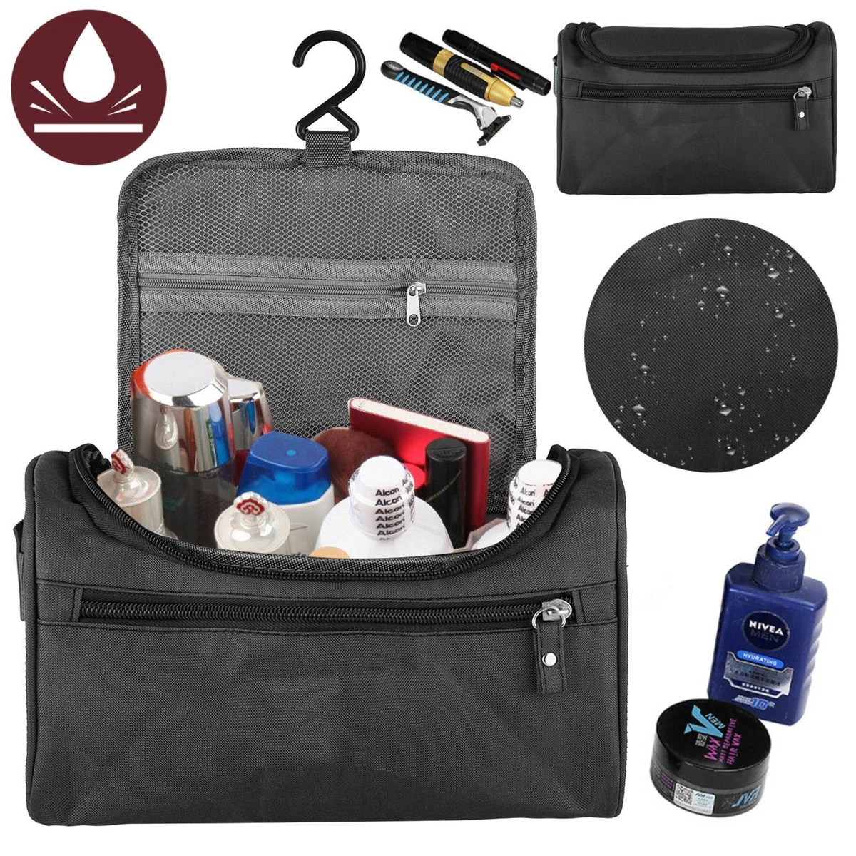 Travel Wash Bag Men Womens Toiletry Organizer