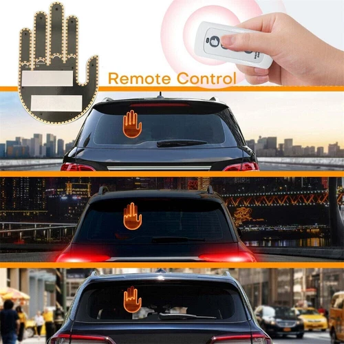 Car Finger Light with Remote Road Rage Signs LED Car Back Window Sign Gesture - Picture 9 of 23