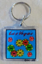 Las Vegas Keychain Key Hangtag  - HangTag 1 1/2 in Square