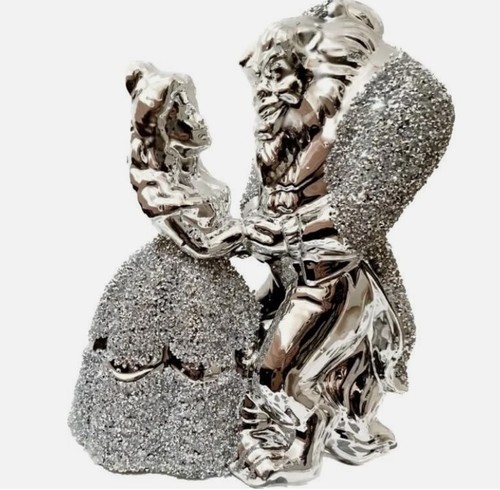 Beauty And The Beast Crushed Diamond Large Silver Ceramic Bling Shelf Ornament - Picture 4 of 4