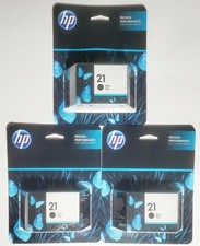 3 Lot HP 21 Original Ink Cartridge, Black C9351AN New Sealed Genuine Exp 10/21