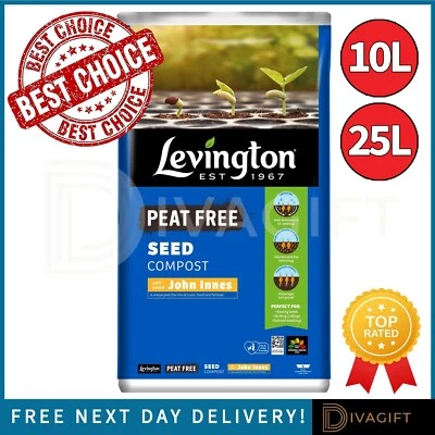 SEED COMPOST PEAT FREE HIGH PHOSPHATE POTTING SOIL 10L 25L LEVINGTON JOHN INNES